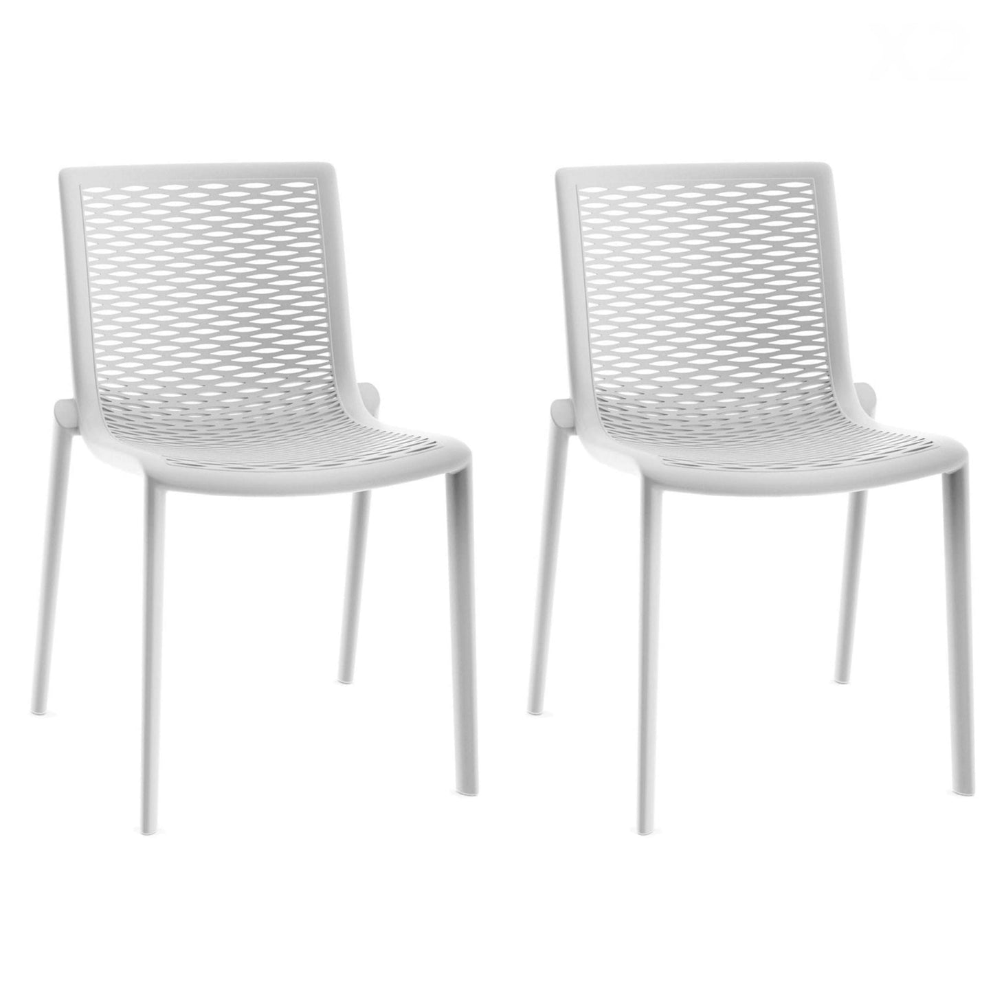 Resol netkat set 2 silla interior, exterior blanco