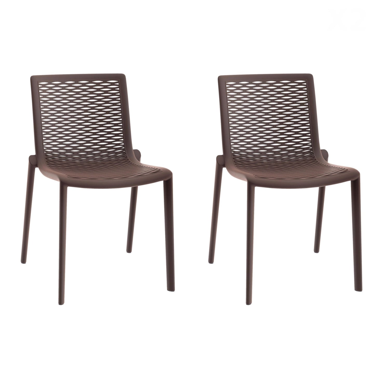 Resol netkat set 2 silla interior, exterior chocolate