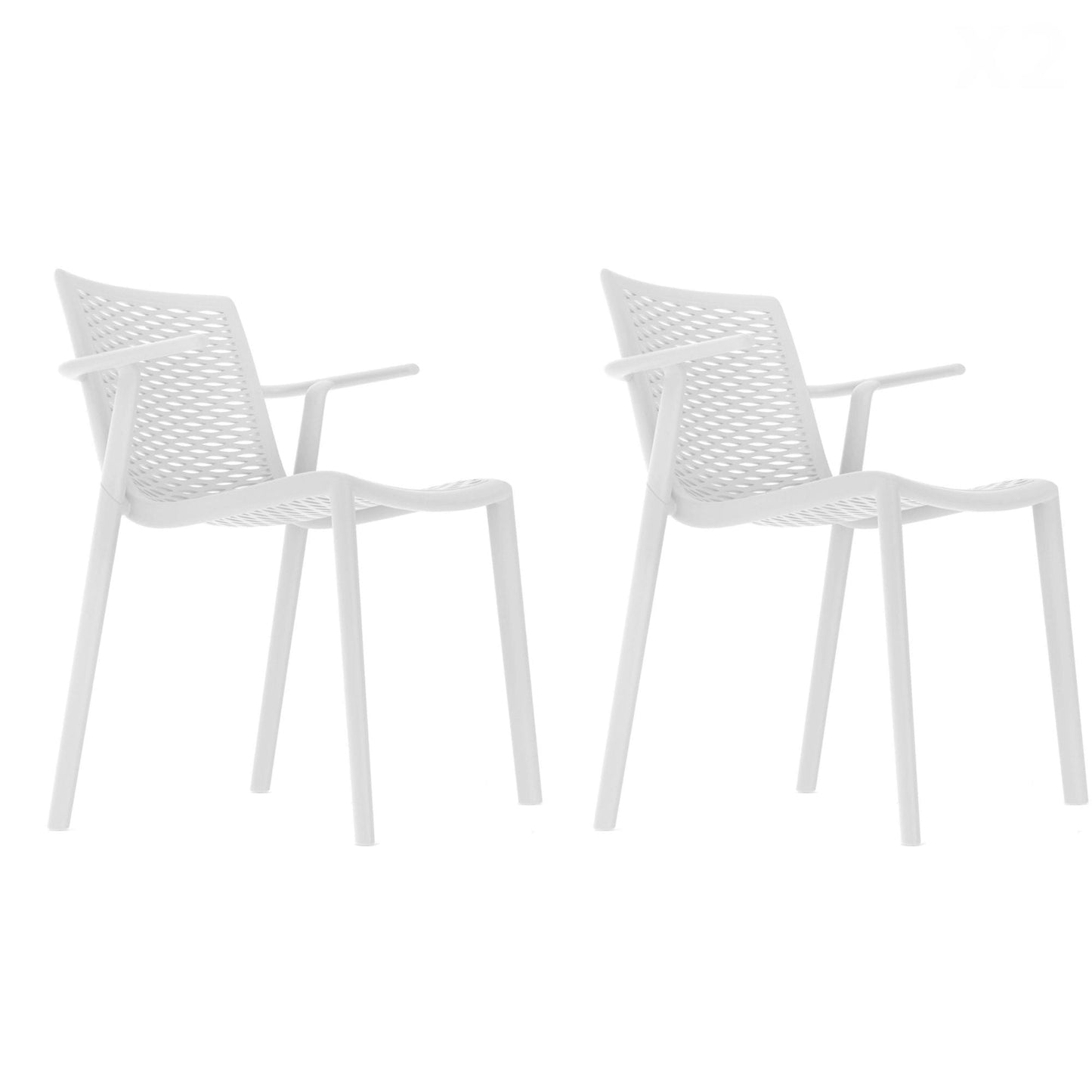 Resol netkat set 2 silla con brazos interior, exterior blanco