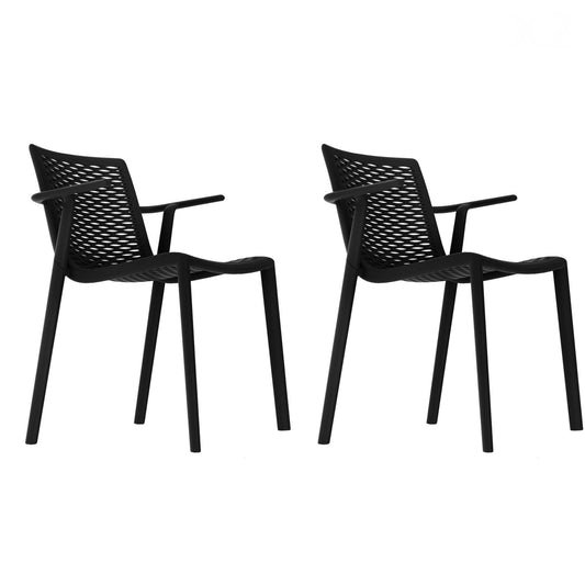 Resol netkat set 2 silla con brazos interior, exterior negro