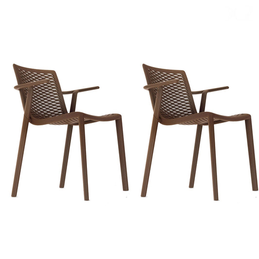Resol netkat set 2 silla con brazos interior, exterior chocolate