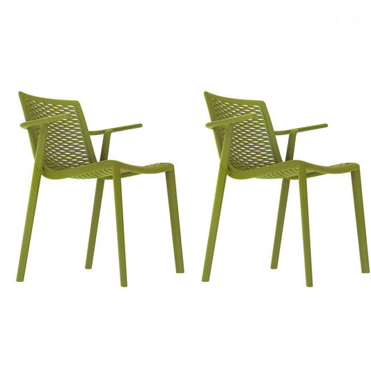 Resol netkat set 2 silla con brazos interior, exterior verde oliva