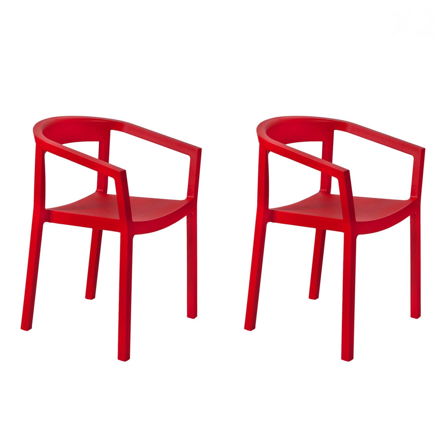 Resol peach set 2 silla con brazos interior, exterior rojo