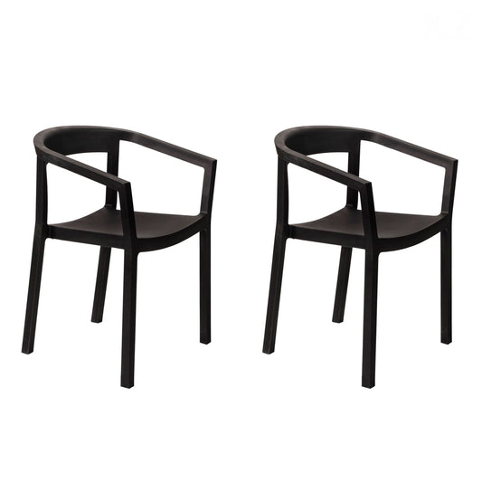 Resol peach set 2 silla con brazos interior, exterior negro