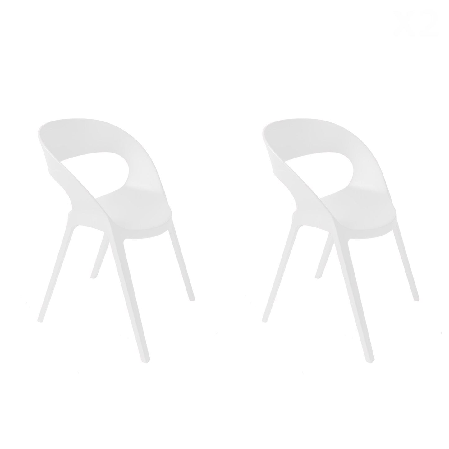 Resol carla set 2 silla interior, exterior blanco