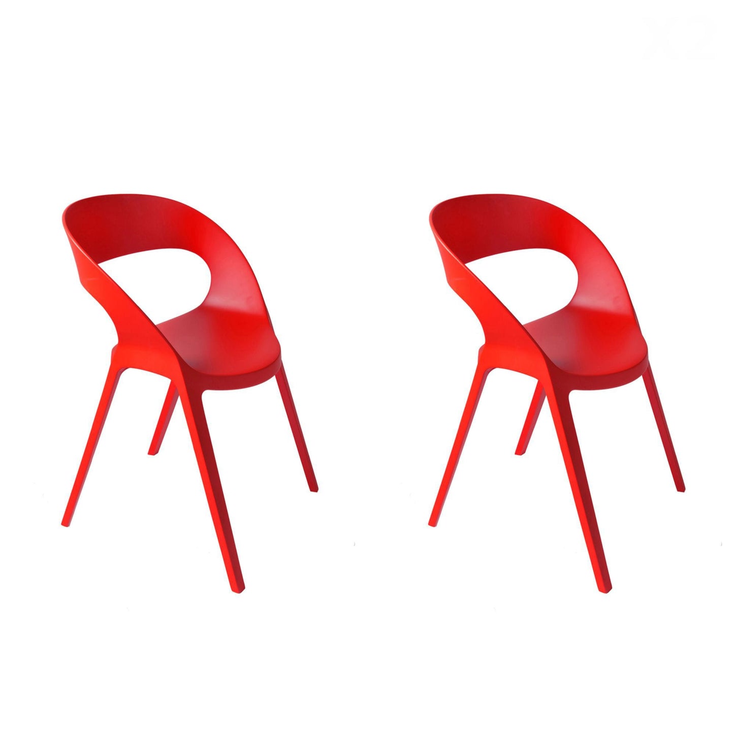 Resol carla set 2 silla interior, exterior rojo