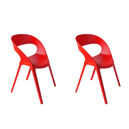 Resol carla set 2 silla interior, exterior rojo