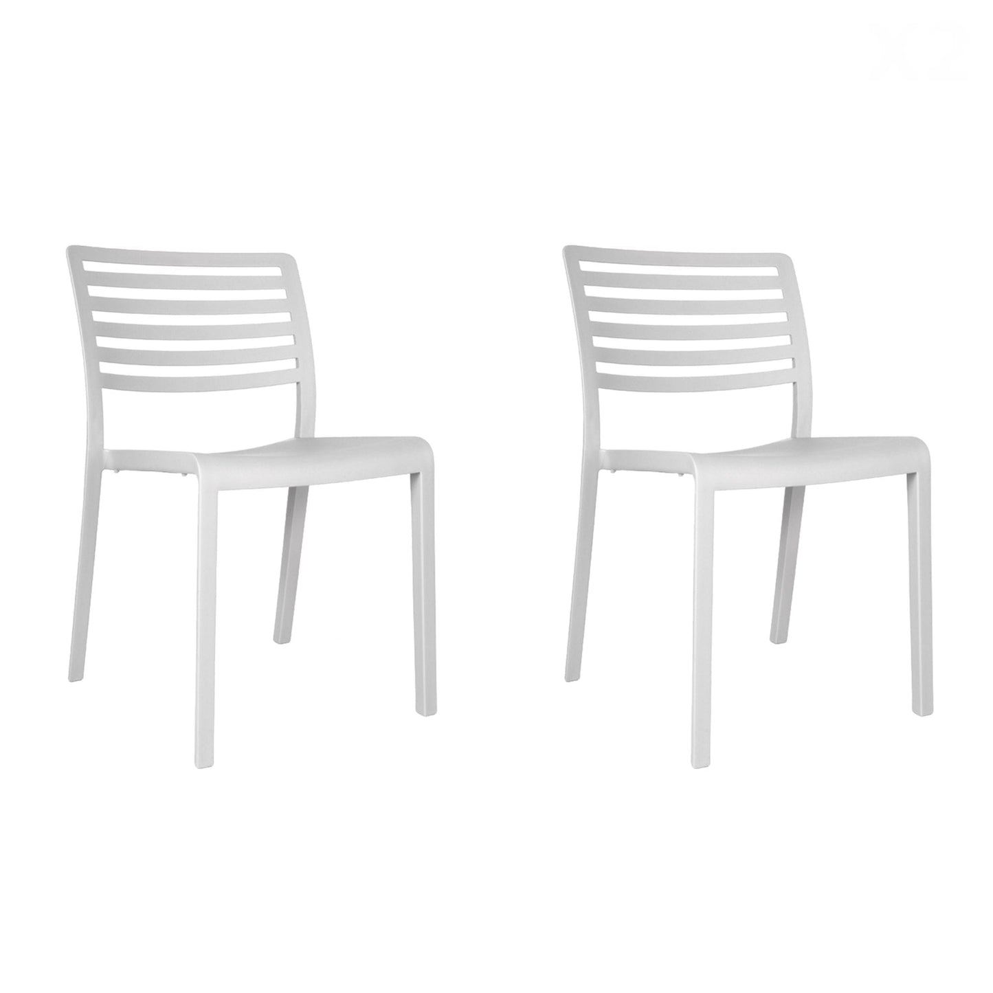 Resol lama set 2 silla interior, exterior blanco