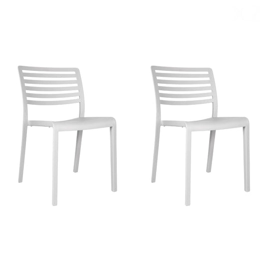 Resol lama set 2 silla interior, exterior blanco