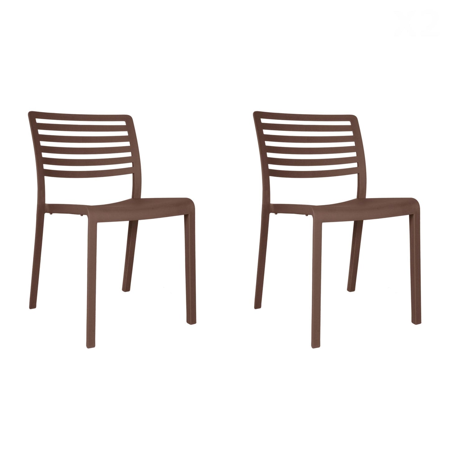 Resol lama set 2 silla interior, exterior chocolate