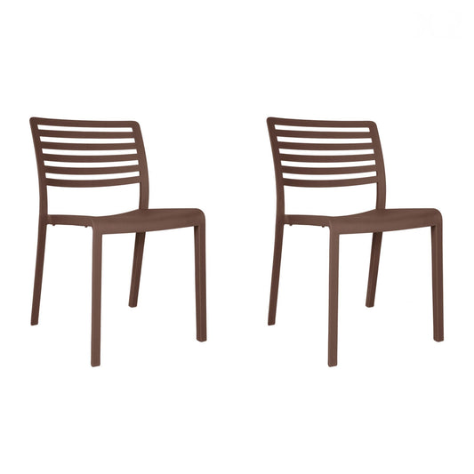 Resol lama set 2 silla interior, exterior chocolate