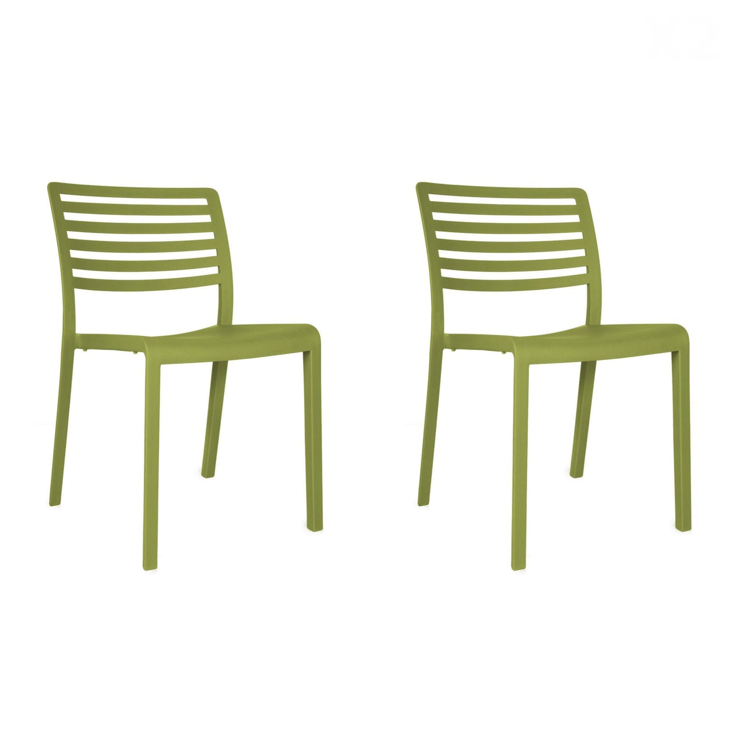 Resol lama set 2 silla interior, exterior verde oliva