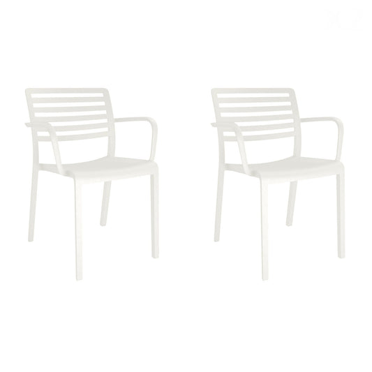 Resol lama set 2 silla con brazos interior, exterior blanco