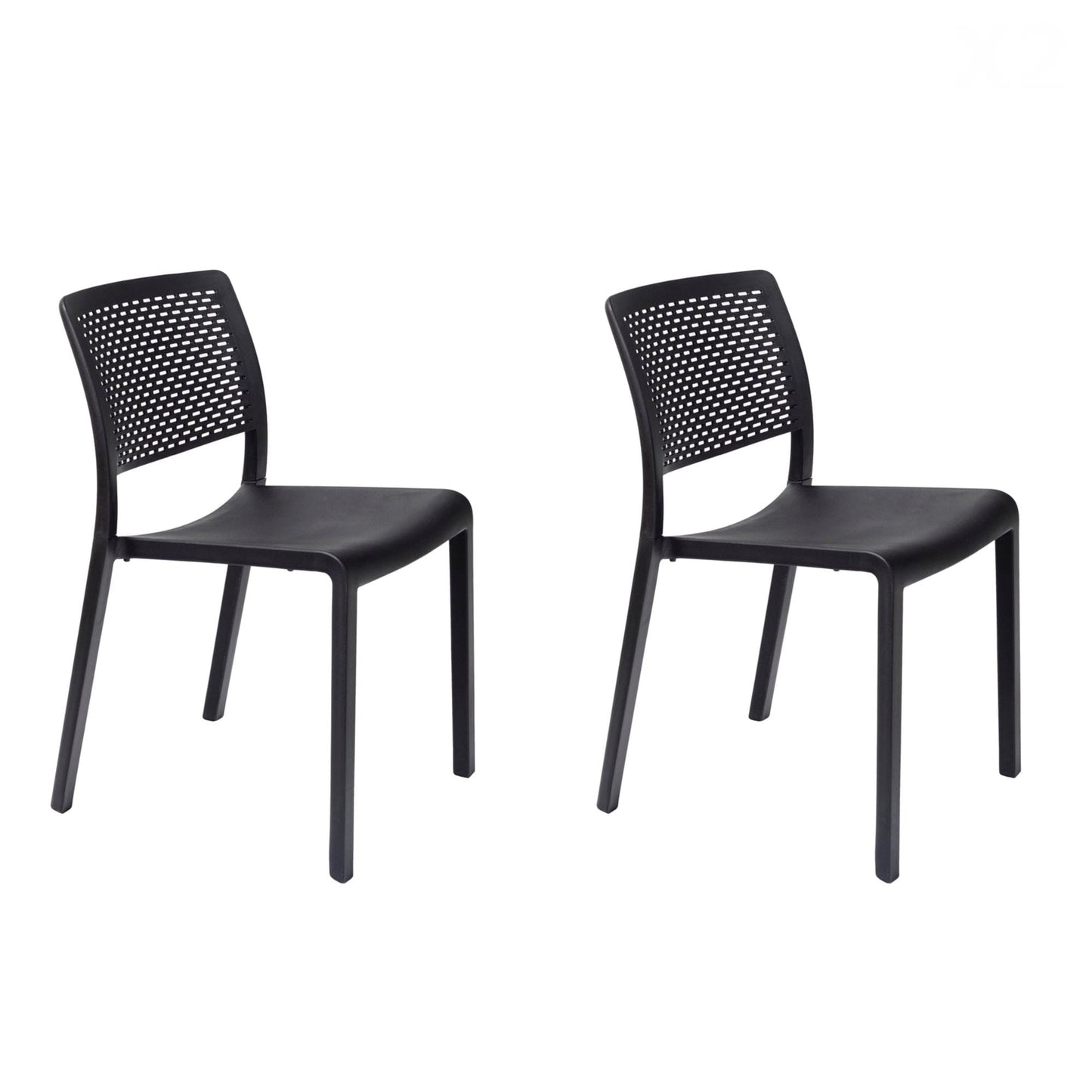 Resol trama set 2 silla interior, exterior negro