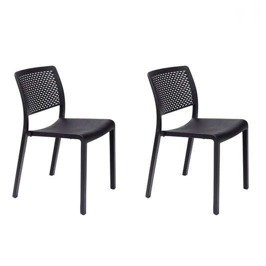 Resol trama set 2 silla interior, exterior negro