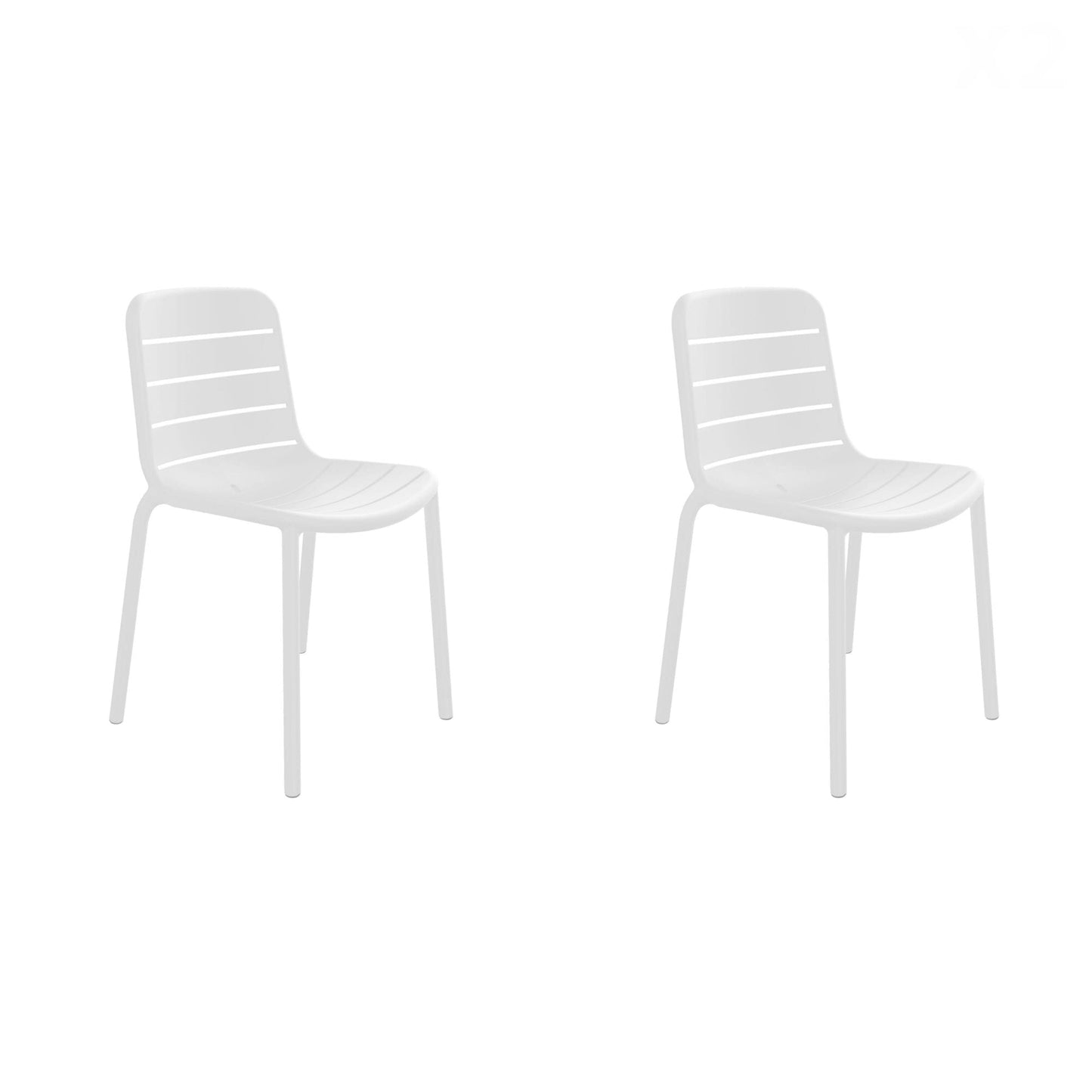 Resol gina set 2 silla interior, exterior blanco