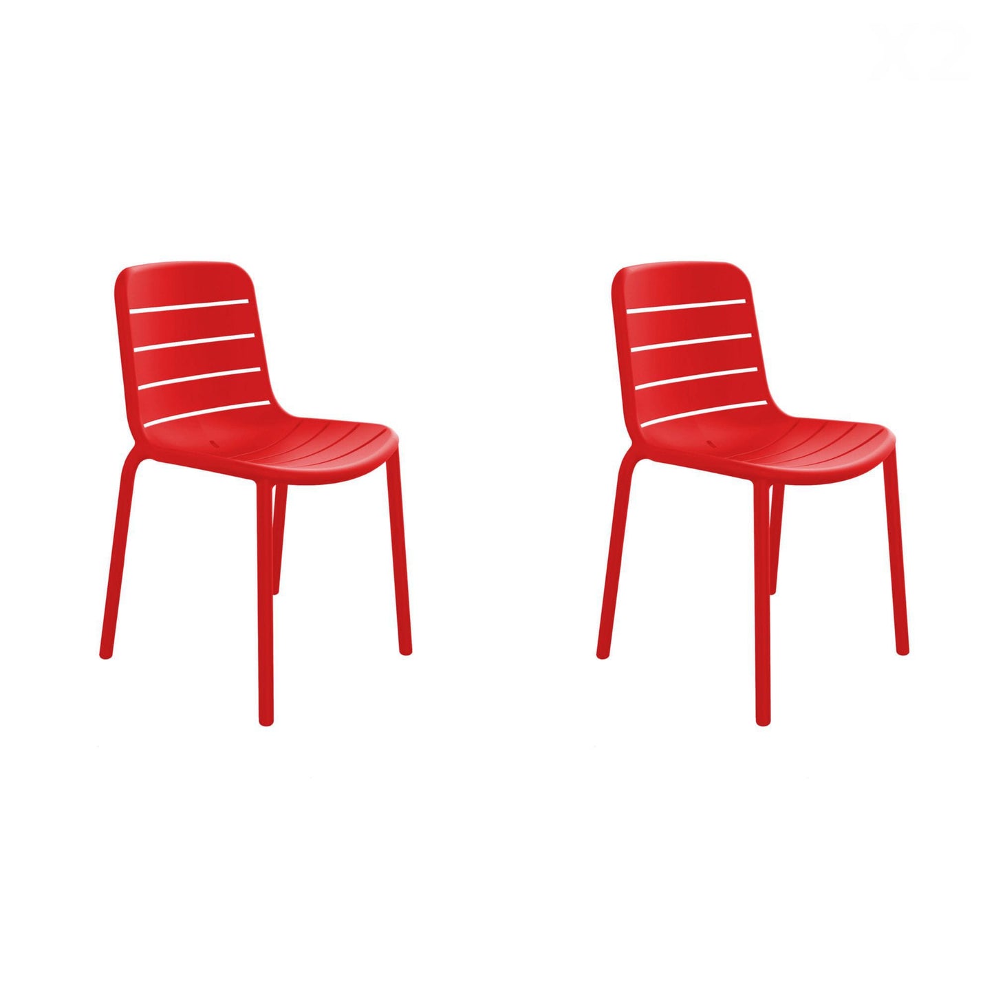 Resol gina set 2 silla interior, exterior rojo