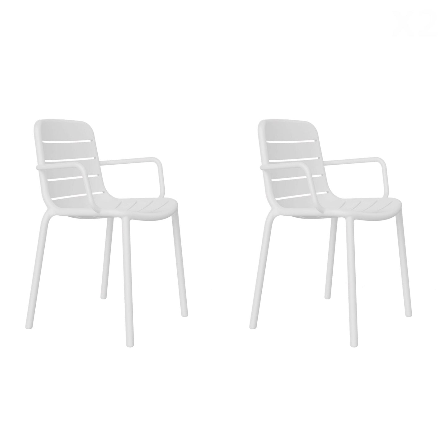 Resol gina set 2 silla con brazos interior, exterior blanco