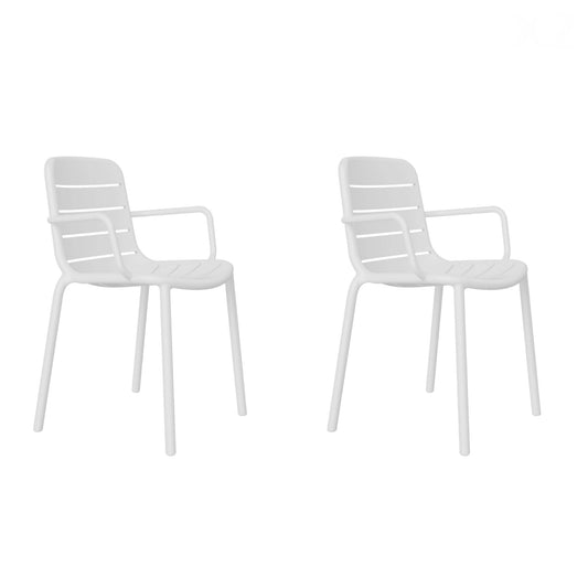 Resol gina set 2 silla con brazos interior, exterior blanco