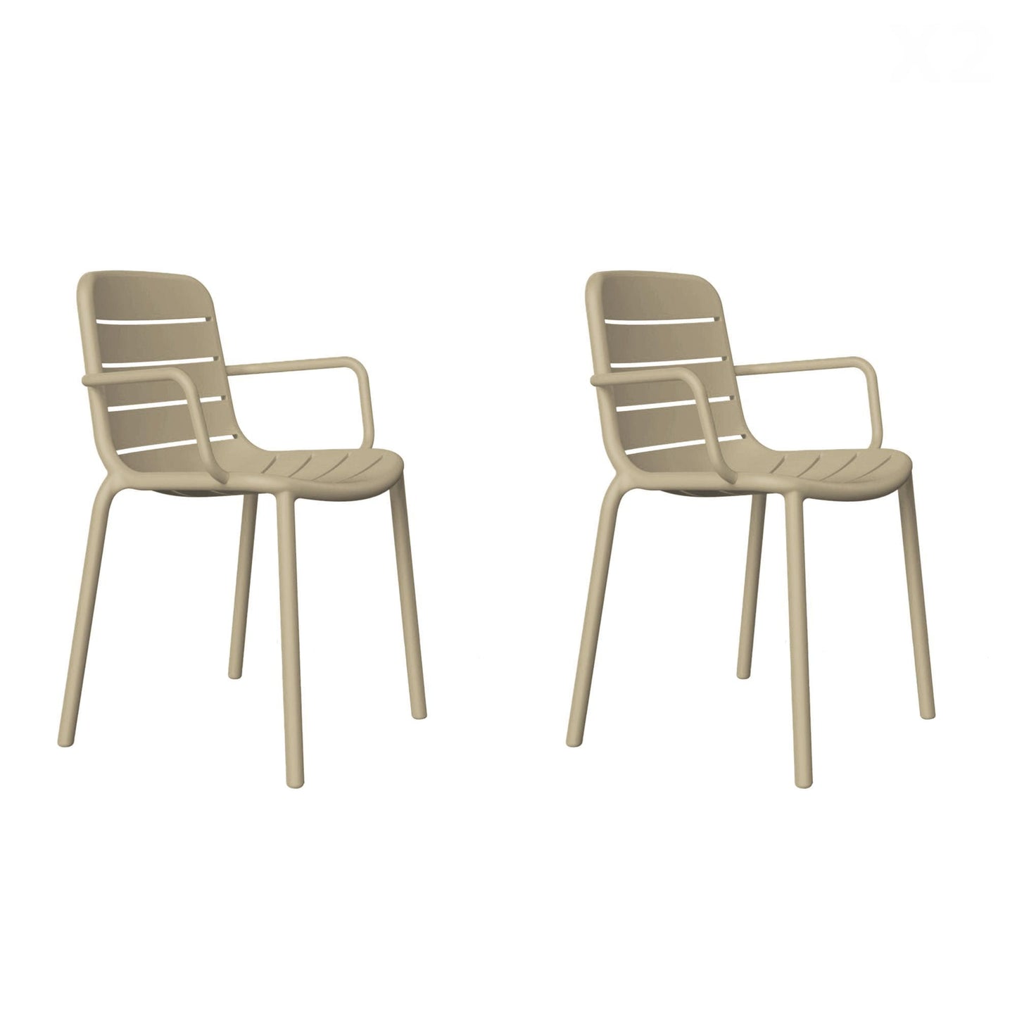 Resol gina set 2 silla con brazos interior, exterior arena