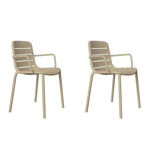 Resol gina set 2 silla con brazos interior, exterior arena