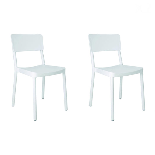 Resol lisboa set 2 silla interior, exterior blanco