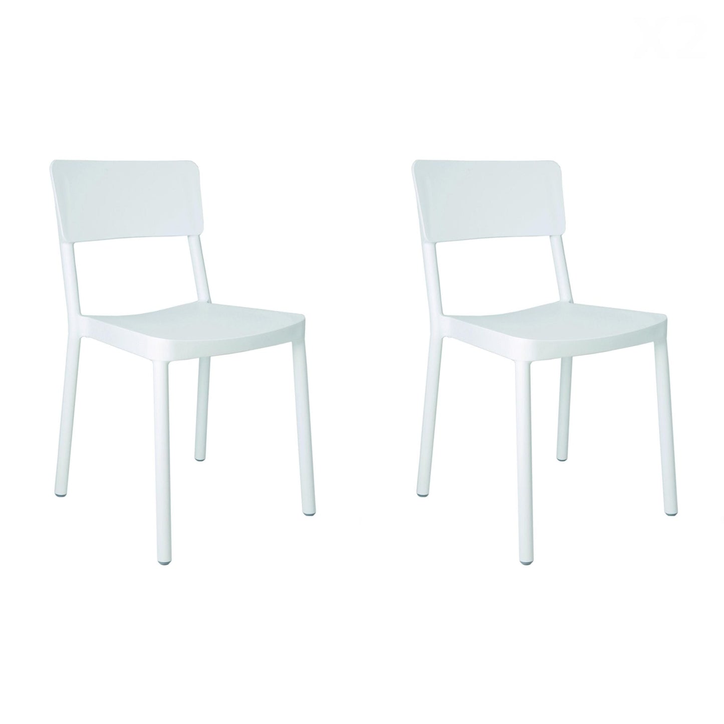 Resol lisboa set 2 silla interior, exterior blanco