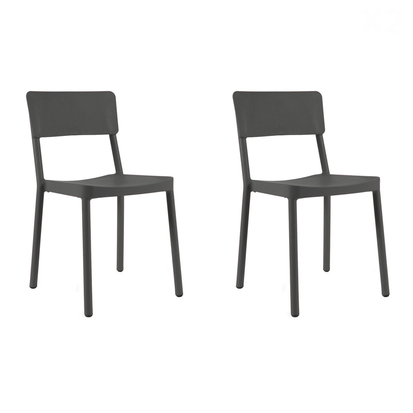 Resol lisboa set 2 silla interior, exterior gris oscuro