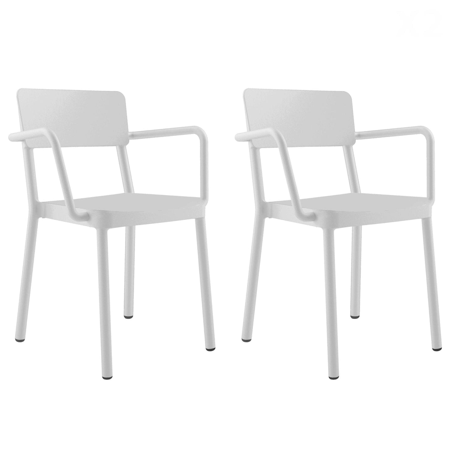 Resol lisboa set 2 silla con brazos interior, exterior blanco