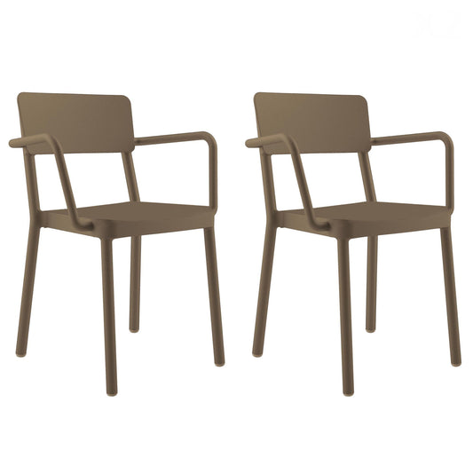 Resol lisboa set 2 silla con brazos interior, exterior chocolate