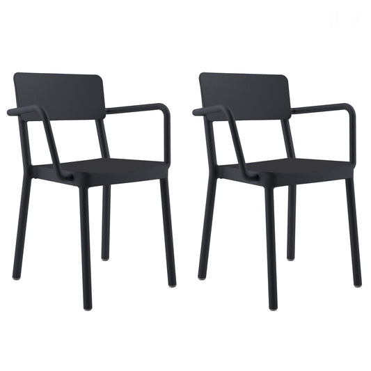 Resol lisboa set 2 silla con brazos interior, exterior negro