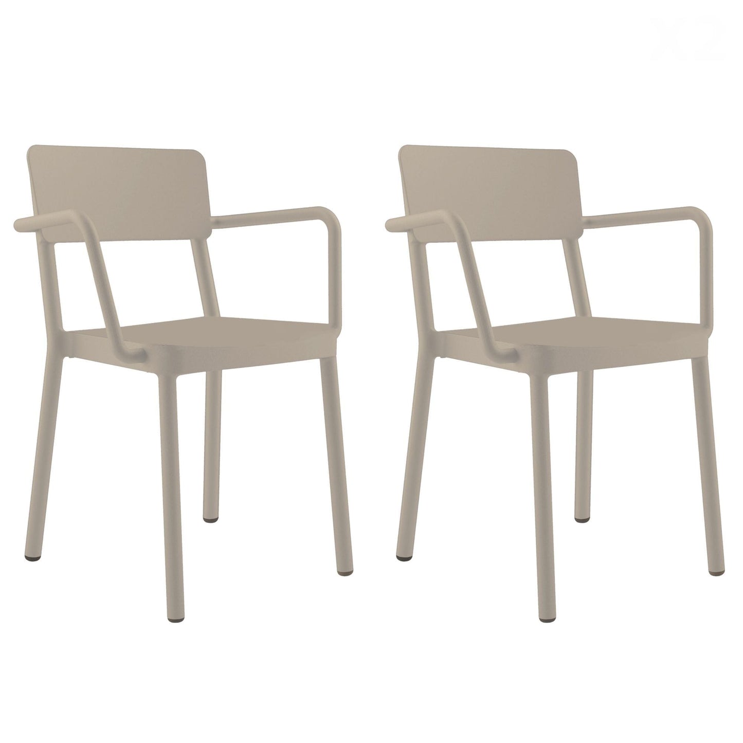 Resol lisboa set 2 silla con brazos interior, exterior arena