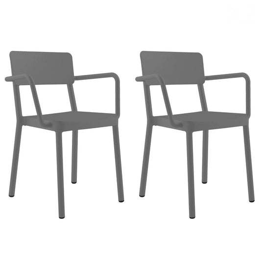 Resol lisboa set 2 silla con brazos interior, exterior gris oscuro