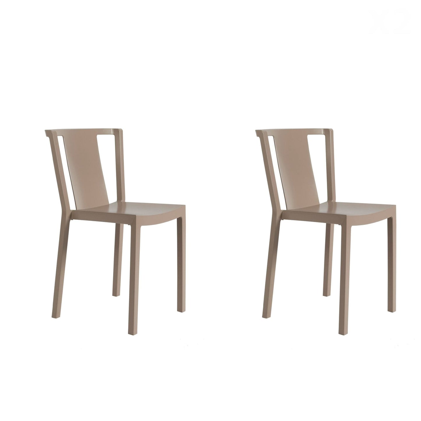 Resol neutra set 2 silla interior, exterior chocolate