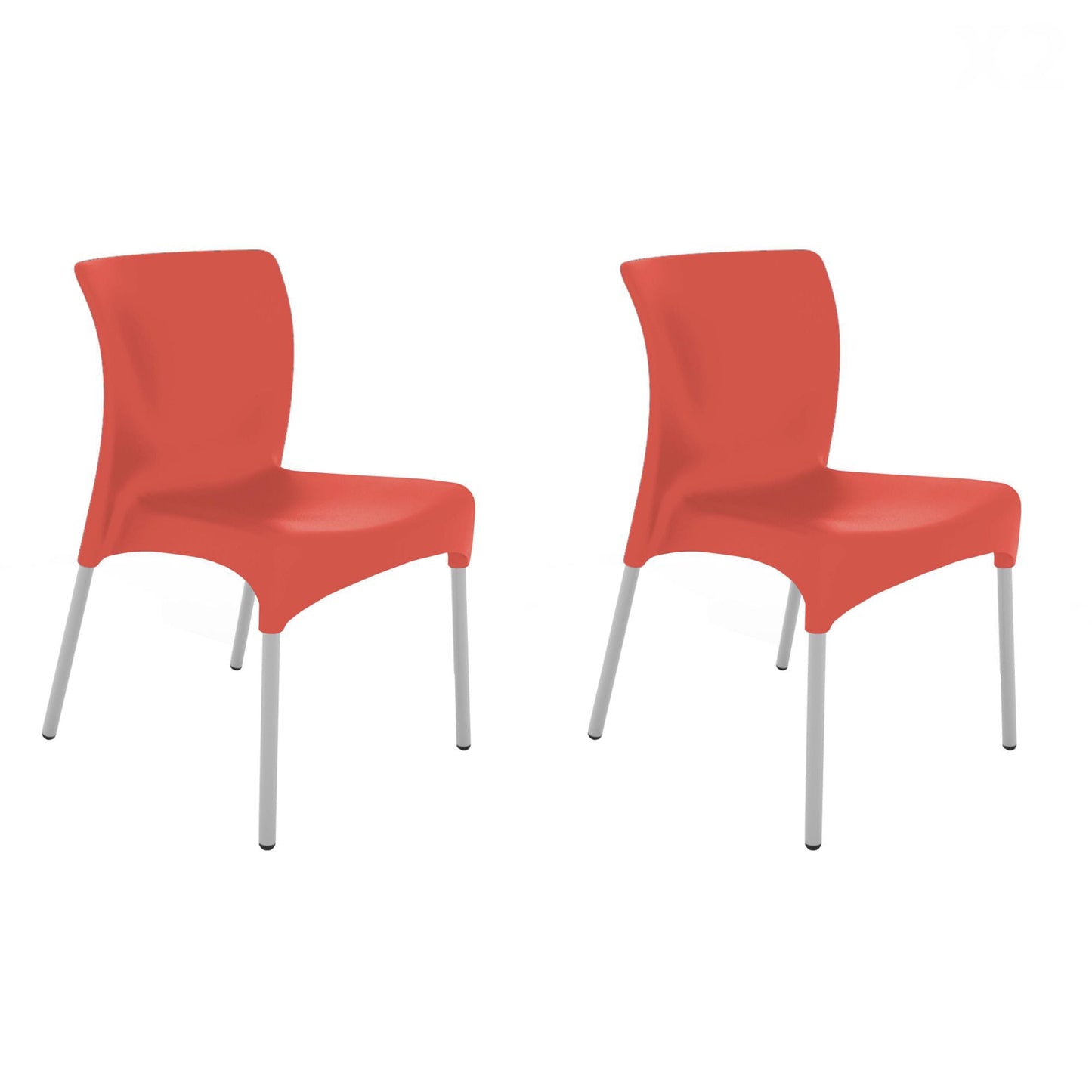 Garbar moon set 2 silla interior, exterior rojo