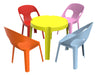 Garbar rita set 4+1 infantil silla-mesa interior, exterior azul cielo/rosa/rojo/naranja/verde lima