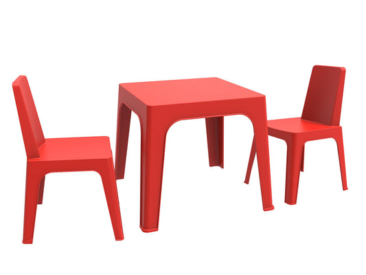 Garbar julieta set 2+1 infantil silla-mesa interior, exterior rojo