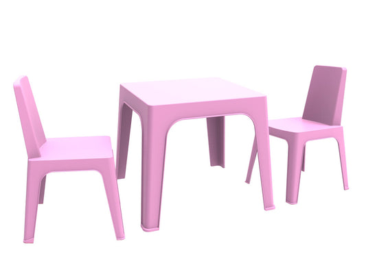 Garbar julieta set 2+1 infantil silla-mesa interior, exterior rosa oscuro