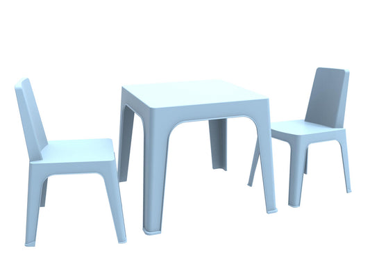 Garbar julieta set 2+1 infantil silla-mesa interior, exterior azul cielo