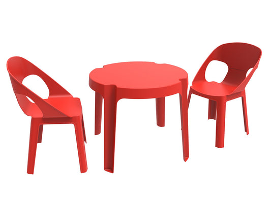 Garbar rita set 2+1 infantil silla-mesa interior, exterior rojo