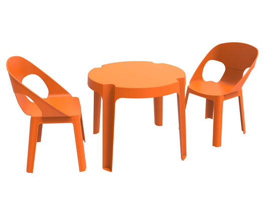 Garbar rita set 2+1 infantil silla-mesa interior, exterior naranja