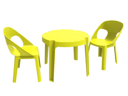 Garbar rita set 2+1 infantil silla-mesa interior, exterior verde lima
