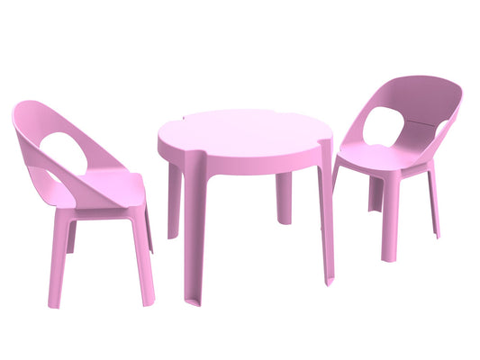 Garbar rita set 2+1 infantil silla-mesa interior, exterior rosa