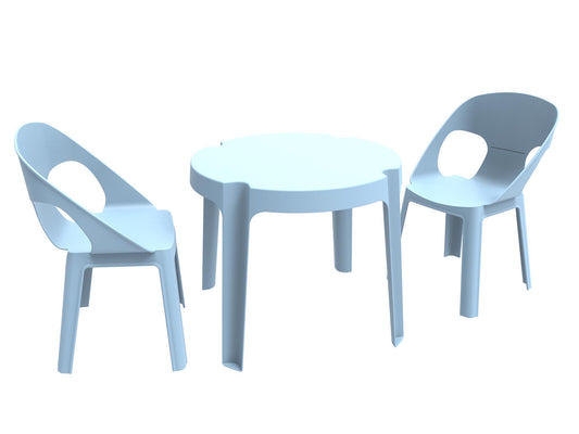 Garbar rita set 2+1 infantil silla-mesa interior, exterior azul cielo