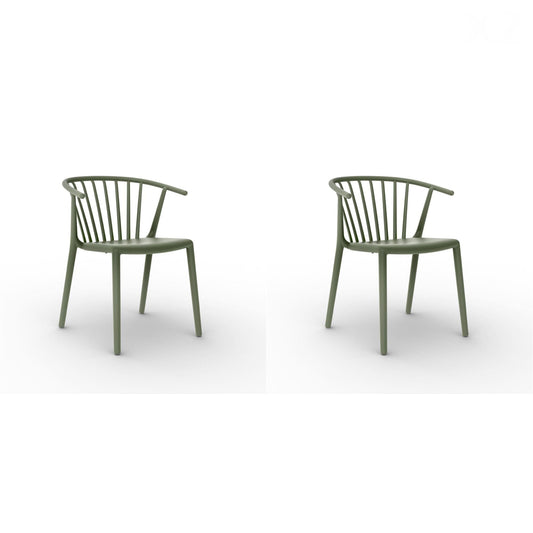 Resol woody set 2 silla interior, exterior gris verdoso
