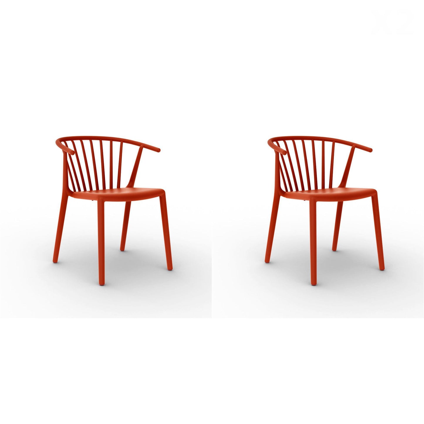 Resol woody set 2 silla interior, exterior rojo