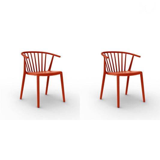 Resol woody set 2 silla interior, exterior rojo