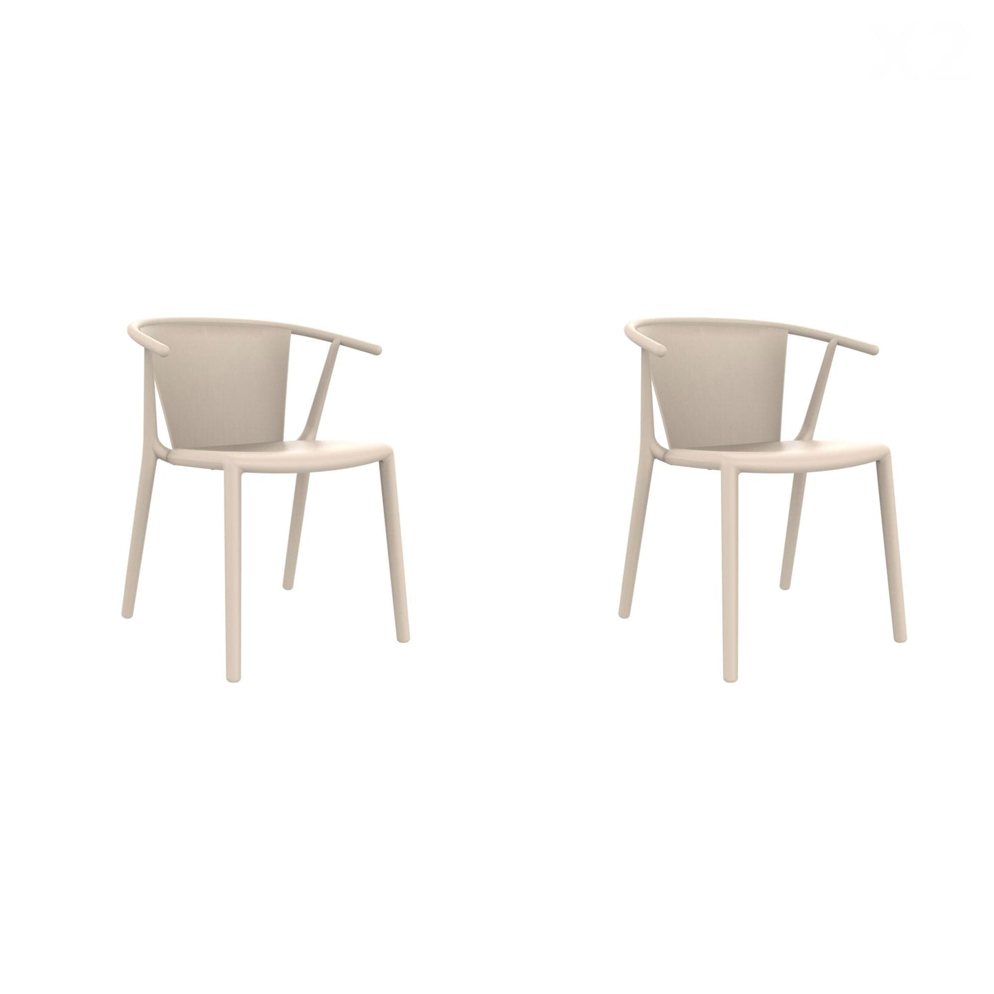 Resol steely set 2 silla con brazos interior, exterior marfil