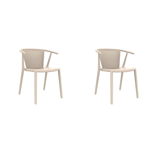 Resol steely set 2 silla con brazos interior, exterior marfil