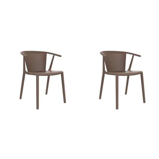 Resol steely set 2 silla con brazos interior, exterior chocolate